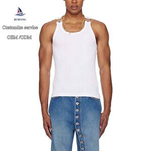 <span class=keywords><strong>Canotta</strong></span> stretta dal Design unico senza maniche <span class=keywords><strong>canotta</strong></span> bianca per gli uomini 100% cotone sportivo leggero e confortevole - Product Image 1