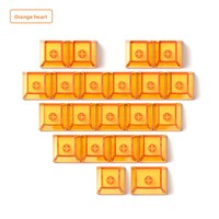 Keycaps DIY personnalisables Z-W, haute transparence, 21 touches cœur rose multicolores, haute valeur, modèle Z-W