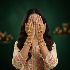 สร้อยข้อมือทองเหลืองชุบทองรูปผีเสื้อแบบห่วงโซ่สำหรับงานแต่งงานของผู้หญิง เครื่องประดับสไตล์ชาติพันธุ์ - Product Image 2