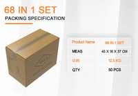 Set obeng listrik tanpa kabel, Kit alat listrik Mini magnetik portabel 68 dalam 1 untuk elektronik