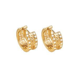 Pendientes de Moda con Baño de Oro y Moissanita Redonda, Joyería Unisex EKA-222 - Product Image 4