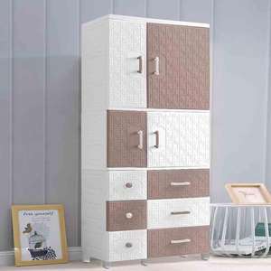 Armoire en plastique de couleur rose moderne pour bébés et enfants armoire de rangement facile à assembler meubles de chambre à coucher portables et écologiques pour vêtements - Product Image 4