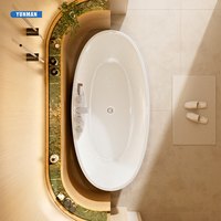 Baignoire autoportante en acrylique moderne, longueur personnalisable, portable, pour spa, couleur blanche, écologique, pour villa et hôtel