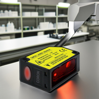 Capteur de déplacement laser CORON GLX-D100N avec affichage LED, sortie NPN, distance de détection 100-35 mm, protection IP67, réflexion laser