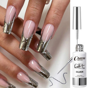 <span class=keywords><strong>Golden</strong></span> Silver Metal Liner Gel 10ml Nail Art Soak Off Metallic Painting Liner Gel Polish - Product Image 4