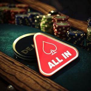 Set <span class=keywords><strong>de</strong></span> Dealer para Star <span class=keywords><strong>Poker</strong></span> Texas Hold'em, con Fichas Redondas <span class=keywords><strong>de</strong></span> ABS en Color Negro y Dorado, con Logotipo Personalizado - Product Image 2