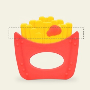 Juguete de dentición con forma de freír francés de silicona de venta al por mayor, juguete mordedor sensorial <span class=keywords><strong>para</strong></span> bebé, goma de mascar de silicona de grado alimenticio - Product Image 5