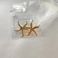 Boucles d'oreilles en acier inoxydable plaqué or, simples, élégantes, luxueuses, inaltérables, motif floral géométrique, vente en gros