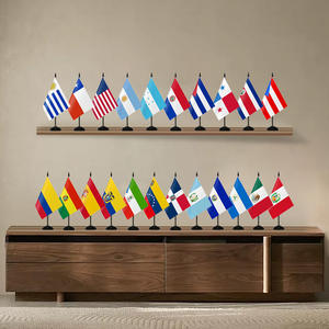 Porte-drapeau de table en plastique à manivelle personnalisé, drapeaux américains, brésiliens et de divers <span class=keywords><strong>pays</strong></span>, mât de drapeau, petits drapeaux colorés - Product Image 6