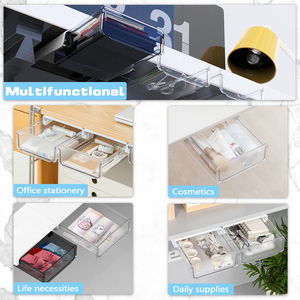 Modern Double <b>Drawer</b> Under Desk <b>Storage</b> Box High Quality ABS <b>Plastic</b> Office Household Organizer - Product Image 5