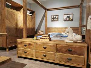 Reclaimed Wood Home Furnishings Six Drawers <strong>TV</strong> <strong>Stand</strong> Old <strong>Pine</strong> Wood End of Bed <strong>TV</strong> <strong>Stand</strong> - Product Image 6