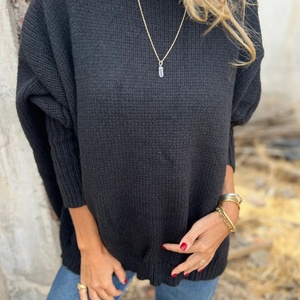 Factory Wholesale Women's Trendy Oversized Chunky Knit <b>Pullover</b> Sweater Batwing Sleeve <b>Jumper</b> Top for Winter Wear - Product Image 3