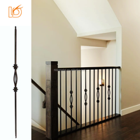 Balustres d'escalier en fer forgé durables, carrés creux, 1/2'' x 44'', type Basket Knuckle, pour escaliers résidentiels et commerciaux