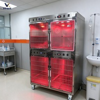 Robuster, stapelbarer Hunde- und Katzenkäfig aus Edelstahl 304, langlebige Zwinger für Tierkliniken, Tierpensionen und Tierunterkünfte