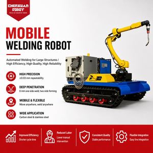 Robot de Soldadura Móvil Montado sobre Rieles Flexibles, Soldador Robótico de Penetración Profunda para Piezas Estructurales Grandes en Fabricación In Situ - Product Image 1