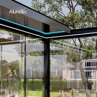 Système de pergola le plus avancé AlunoTec avec toit à lames orientables et rétractables, pour jardin extérieur, gazebo, véranda en aluminium, pavillon