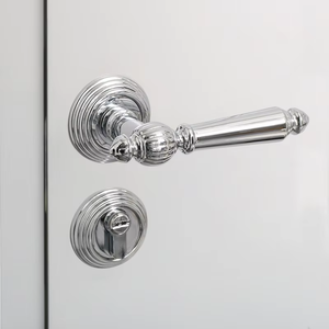 Security Door <b>Handle</b> and <b>Lock</b> Set Modern Vintage Gold Zinc Alloy with Pure Copper <b>Lock</b> Cylinder for Villas and Hotels - Product Image 4