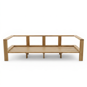 Modern Eco-Friendly Wooden Patio <b>Bench</b> Solid Wood Frame Outdoor Furniture for Hotel Park Use Minimalist Design Durable 3 Person - Product Image 1