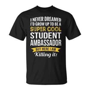Camiseta de Estudiante Embajador Negra Unisex para Uso Promocional - Product Image 1
