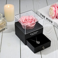 Caja de Regalo con Rosa Eterna Real y Collar con Proyección, Regalo Romántico Hecho a Mano para Mujeres, Día de la Madre 2026