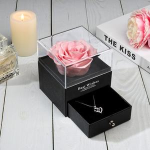 Collar con colgante de corazón con la frase '<span class=keywords><strong>Te</strong></span> amo' <span class=keywords><strong>en</strong></span> 100 <span class=keywords><strong>idiomas</strong></span>, <span class=keywords><strong>en</strong></span> caja de regalo de joyería, rosa preservada, regalo de Año Nuevo, Día de la Madre 2026 - Product Image 6