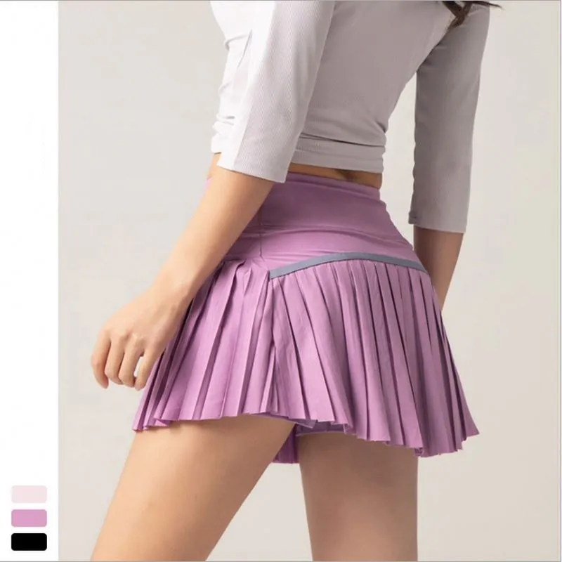 Hot sale 7-color summer women skirt basic elastic pleated quick drying sexy sports tennis clothing Running fitness skirt