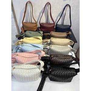Mini Woven Leather Crossbody <b>Handbag</b> Adjustable Strap Cowhide <b>Small</b> Makeup Bag Women Messenger Style - Product Image 2
