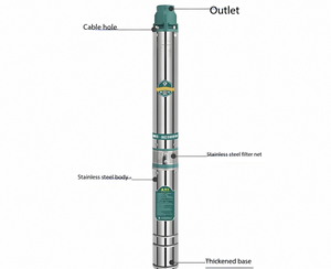 Bomba de Agua Eléctrica <span class=keywords><strong>Solar</strong></span> Sumergible de Alta Elevación para Pozos Profundos de 20 HP y 30 HP - Product Image 2