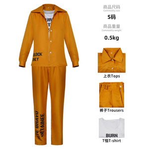 Disfraz de uniforme de prisión de Harley Quinn, traje de Cosplay naranja para mujer, juego de rol para actuación en escenario - Product Image 4