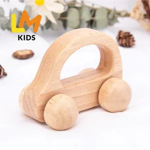 LM KIDS Hotsale Baby Mini Wooden Toddler Car Trolley Cartoon Van Montessori Nursing Toys Vehicles Baby Toys For Kids