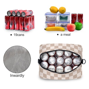 Sac isotherme de déjeuner tendance kaki à carreaux imprimés pour le bureau, le travail ou les pique-niques, pour femmes et hommes - Product Image 4