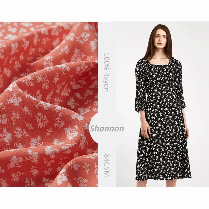 NO MOQ 핫 잘 팔리는 100% 레이온 challis 60S digital printed fabric 대 한 dress 및 skirt