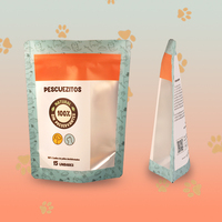 Sac en mylar à fermeture éclair pour nourriture pour animaux de compagnie, refermable, thermoscellable, sac d'emballage Doypack avec fenêtre transparente