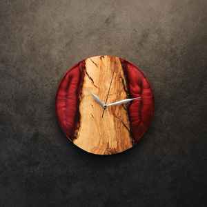 Reloj de Pared Moderno de Resina y Madera, Hecho a Mano, Duradero, Elegante, Estilizado y Funcional, Perfecto para la Sala de Estar - Product Image 6