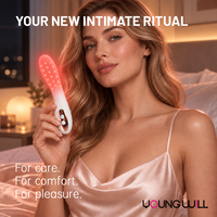 Vibromasseur Baguette OEM ODM en Silicone Souple Étanche à Lumière Rouge pour Soin Intime et Stimulation du Point G – Jouet Sexuel Féminin pour Adultes