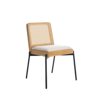 Chaises de salle à manger en tissu au design moderne, vente chaude, démontables, dossier en rotin respirant, chaise de salon, meubles de maison