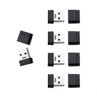 Clé USB Micro Line 64 Go USB 2.0, lot de 5, en plastique, compacte pour PC/ordinateur portable/voiture/téléviseur, noire