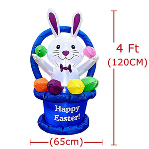 1.2-meter Easter Inflatable <b>Egg</b> <b>Basket</b> Rabbit Air Model Outdoor Festival Decoration LED Light Courtyard Ornament - Product Image 4