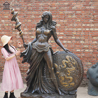 Statue antique en bronze de dieu grec Odin, dieu viking, sculpture réaliste