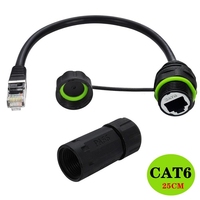 Personnalisé IP68 8P8C CAT6 Étanche À La Poussière RJ45 Ethernet Port Blindé Signal Aviation Plug Connecteur RJ45 Câbles Assemblées