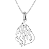 Collier pendentif flamme éternelle en argent sterling 925 plaqué or noir, bijoux juifs Judaica, cadeau de Hanouka