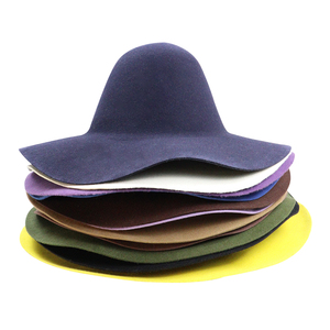Sombreros Fedora <span class=keywords><strong>de</strong></span> Ala Extra Ancha OEM para Mujer, Sombrero <span class=keywords><strong>de</strong></span> Fieltro <span class=keywords><strong>de</strong></span> Lana Colorido y Moderno con Borde <span class=keywords><strong>de</strong></span> Piel, Sombrero Fedora sin Adornos - Product Image 2