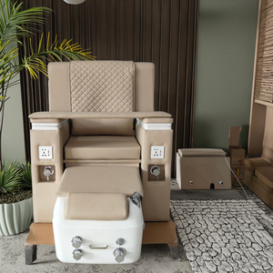 Chaise de technicien moderne pour salon de manucure, petit tabouret de pédicure rose avec roulettes pour salon de beauté - Product Image 1