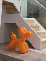 Grande sculpture de chien ballon en fibre de verre écologique faite à la main, personnalisable, ornement décoratif tendance pour jardin, cour et centre commercial