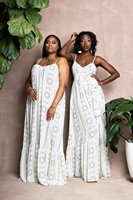 Robe Maxi Grande Taille Femme En Gros, Imprimé Numérique Sexy, Dos Nu, Grande Robe Fluide à Bretelles