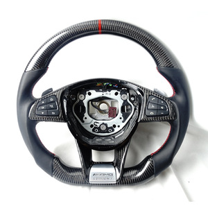 Volante in Fibra di Carbonio a 3 Razze per Aggiornare <span class=keywords><strong>Mercedes</strong></span>-Benz W205 Modello Precedente a W204 <span class=keywords><strong>C180</strong></span> alla Versione Più Recente - Product Image 1