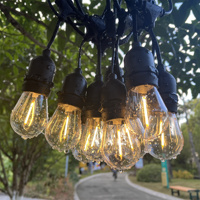 Guirlandes lumineuses d'extérieur étanches IP65 pour jardin, Noël, mariages, blanc chaud, S14, guirlandes lumineuses féériques d'extérieur