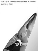 Aviation Snip Set-Ciseaux de coupe en étain décalés à coupe gauche et droite avec lame forgée et poignées de confort KUSH'N-POWER