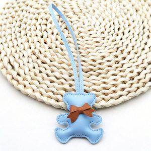 Custom <b>Cute</b> <b>Bear</b> Metal Keychain PU Leather Cartoon Animal Bag Charm for Soft-Stuffed Promotional Accessory - Product Image 5