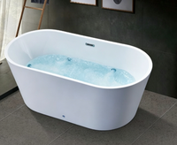 Modern Ayaklı Oval 1700mm Beyaz Akrilik Çevre Dostu Küvet L7206 Model Derin Yıkanma Villası Otel Ev Banyosu 3 Yıl Garantili